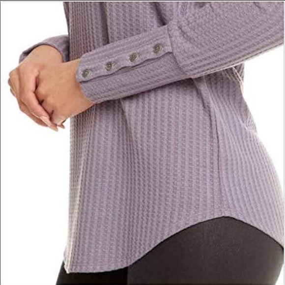 Chaser Thermal Button Cuff Waffle Knit Shirt Size Small - Picture 3 of 17